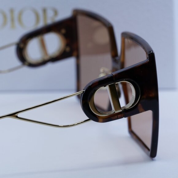 Dior 30MONTAIGNE SU 26L0 Square Sunglasses - Havana/Gold/Violet main image 5